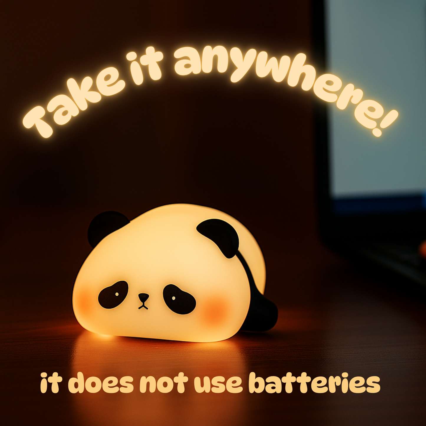 Panda night light silicone USB rechargeable timing lamp decoration
