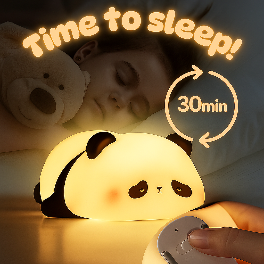 Panda night light silicone USB rechargeable timing lamp decoration