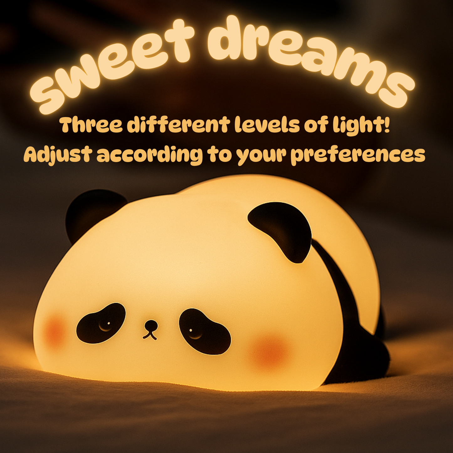 Panda night light silicone USB rechargeable timing lamp decoration