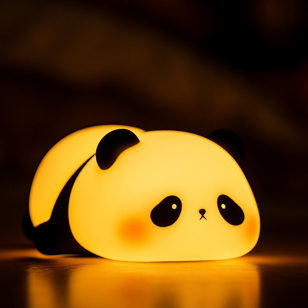 Panda night light silicone USB rechargeable timing lamp decoration