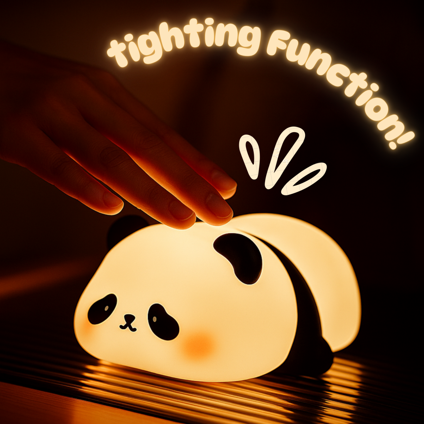 Panda night light silicone USB rechargeable timing lamp decoration