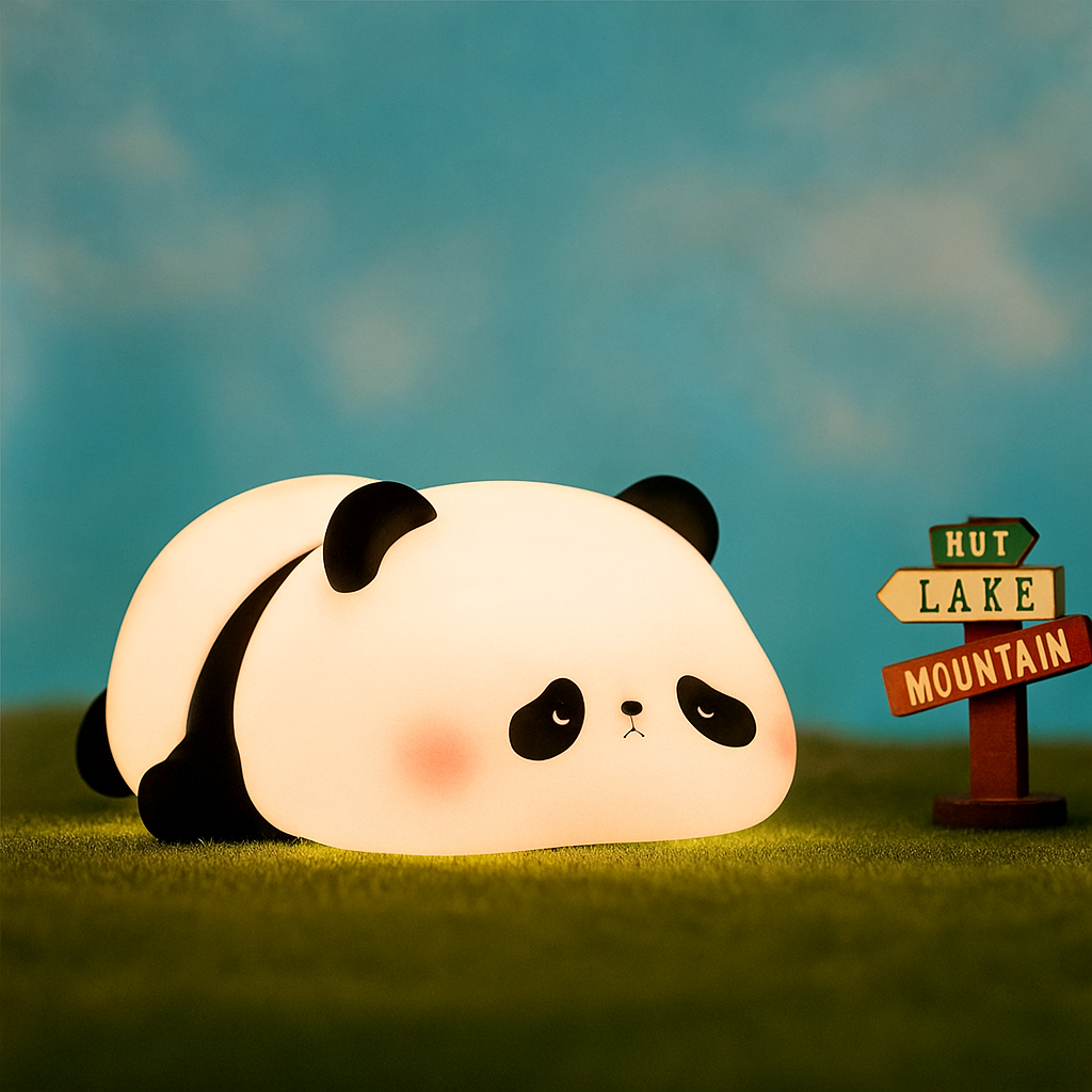 Panda night light silicone USB rechargeable timing lamp decoration