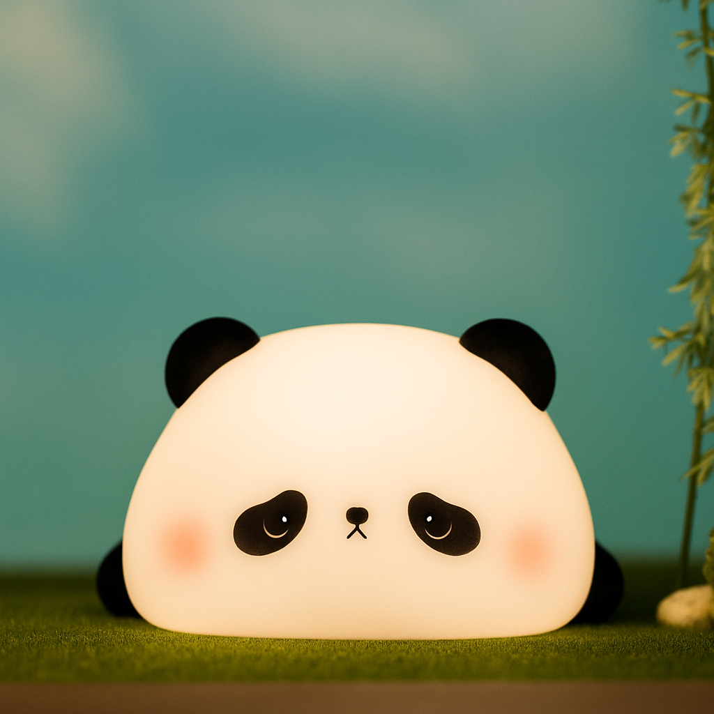 Panda night light silicone USB rechargeable timing lamp decoration